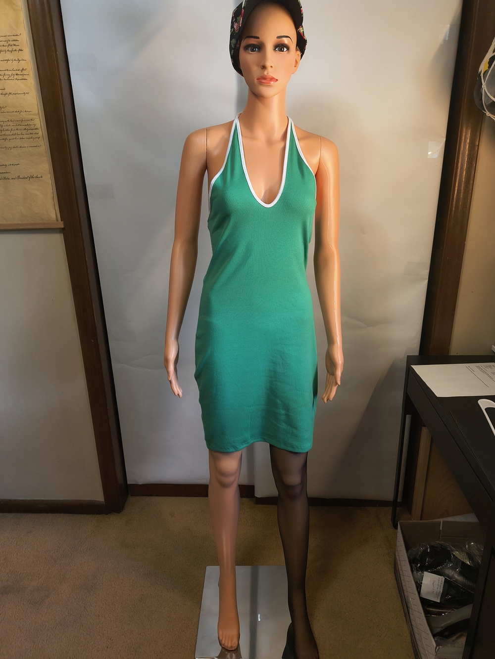 Wild Fable Green Ribbed Halter Mini Dress Large NWT Convertible Straps